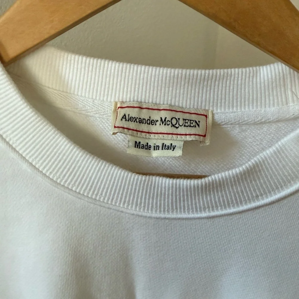 Alexander McQueen Dragonfly Graphic Sweatshirt White Designer Logo Size XL